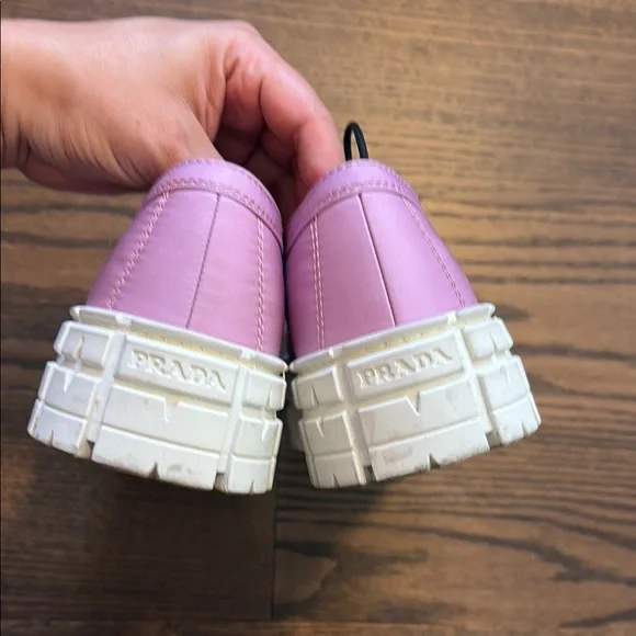 Prada Pink and White Platform Sneakers 37.5 - Picture 5 of 6